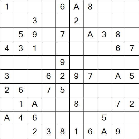 Sudoku 10x10 - Einfach