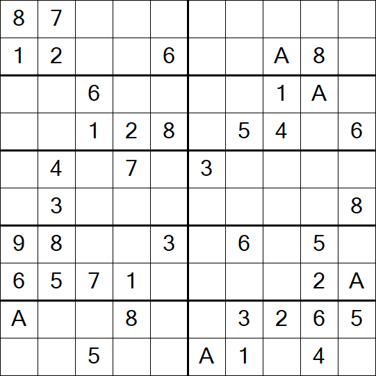 Sudoku 10x10 - Einfach