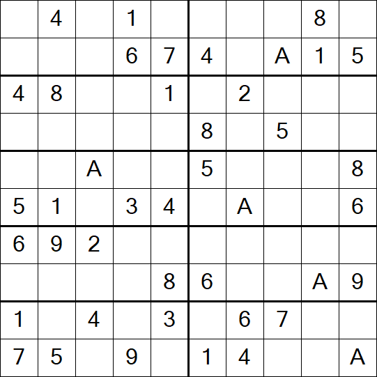 Sudoku 10x10 - Einfach