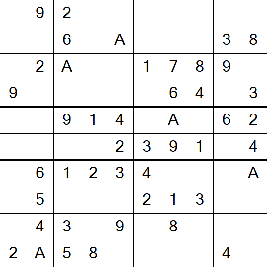Sudoku 10x10 - Einfach
