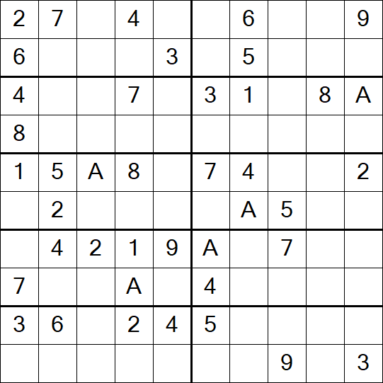 Sudoku 10x10 - Einfach