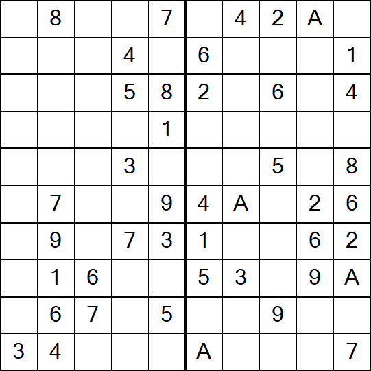 Sudoku 10x10 - Einfach