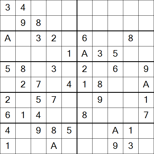 Sudoku 10x10 - Einfach