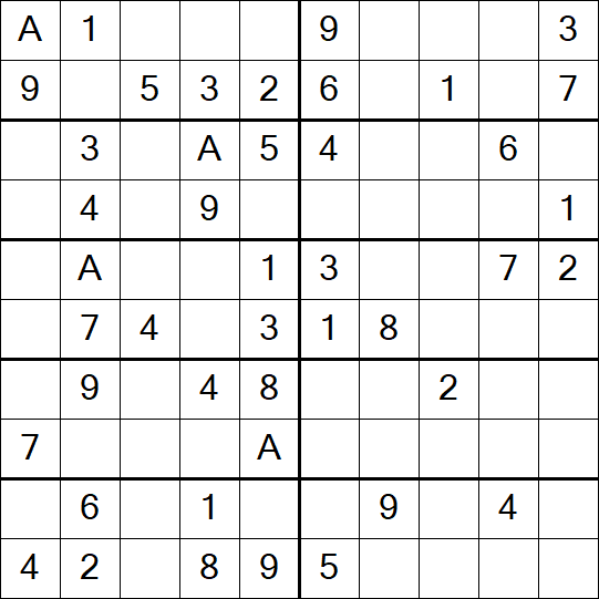 Sudoku 10x10 - Einfach