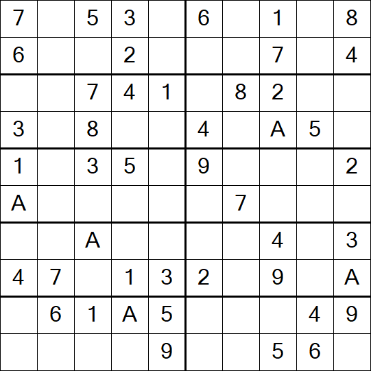 Sudoku 10x10 - Einfach