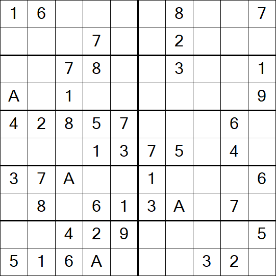 Sudoku 10x10 - Einfach