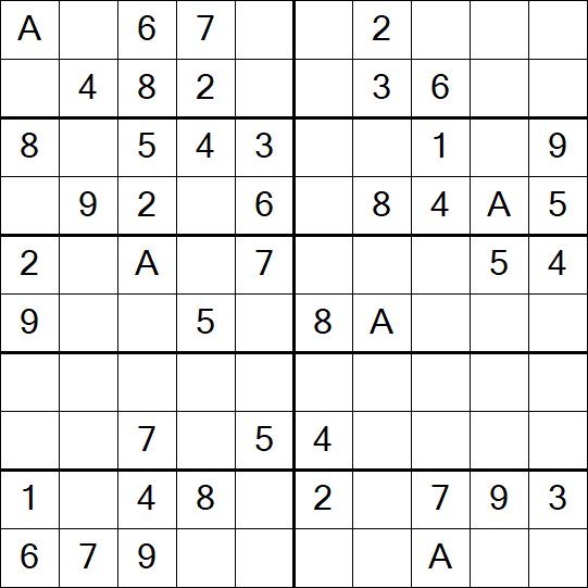 Sudoku 10x10 - Einfach