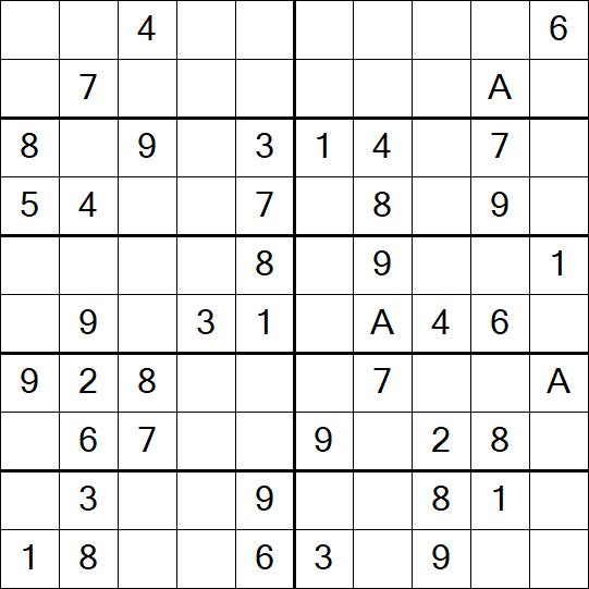 Sudoku 10x10 - Einfach