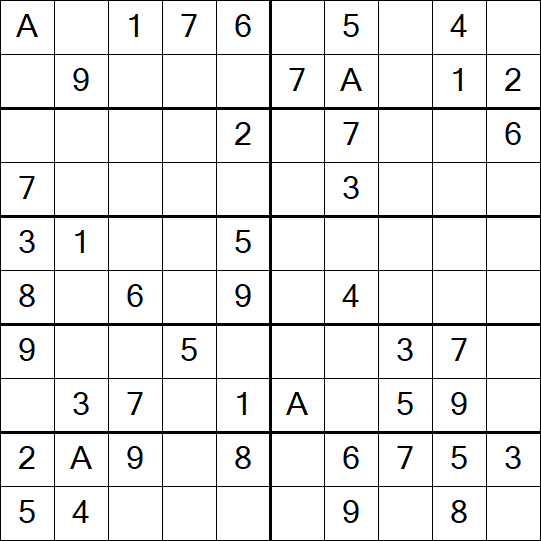 Sudoku 10x10 - Einfach