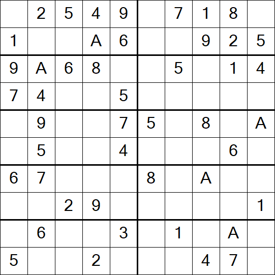 Sudoku 10x10 - Einfach