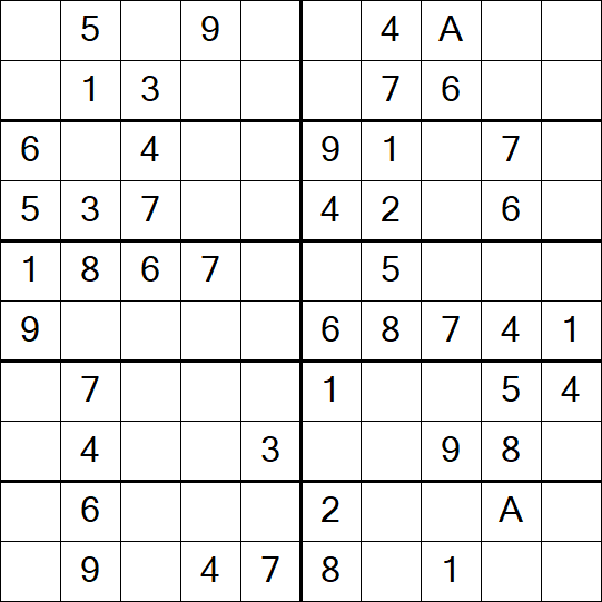 Sudoku 10x10 - Einfach
