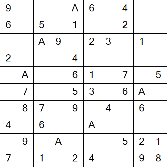 Sudoku 10x10 - Einfach