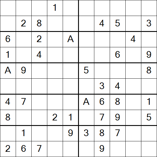 Sudoku 10x10 - Einfach