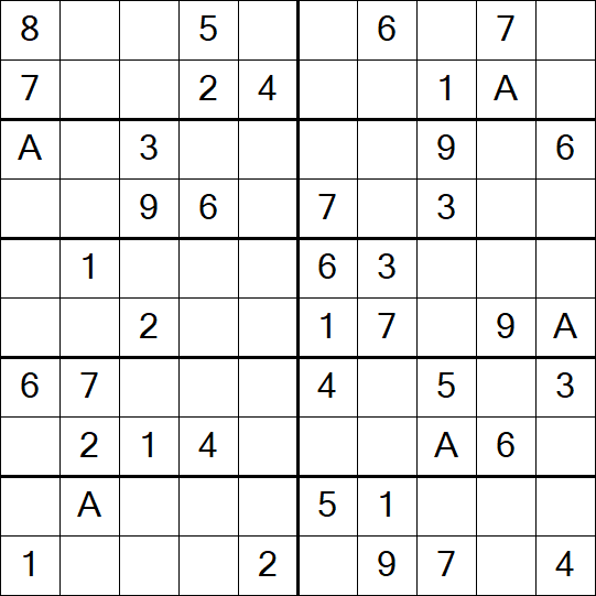 Sudoku 10x10 - Einfach