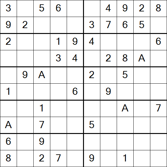 Sudoku 10x10 - Einfach