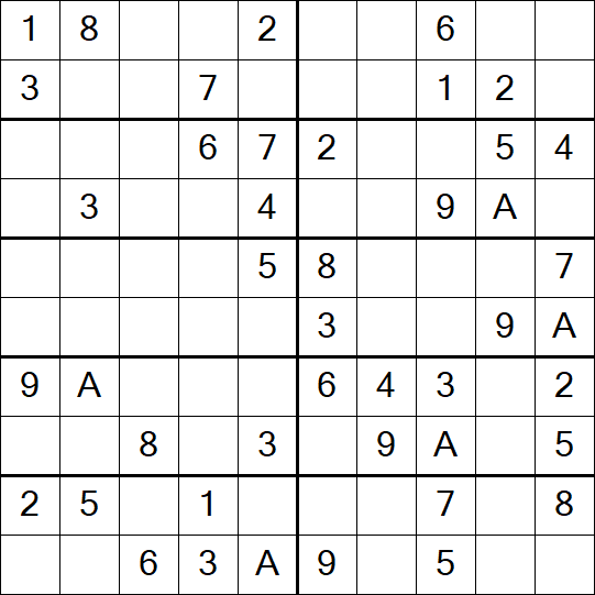 Sudoku 10x10 - Einfach