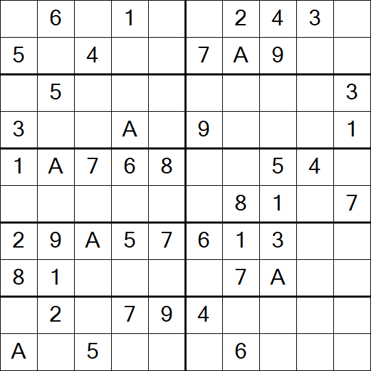 Sudoku 10x10 - Einfach