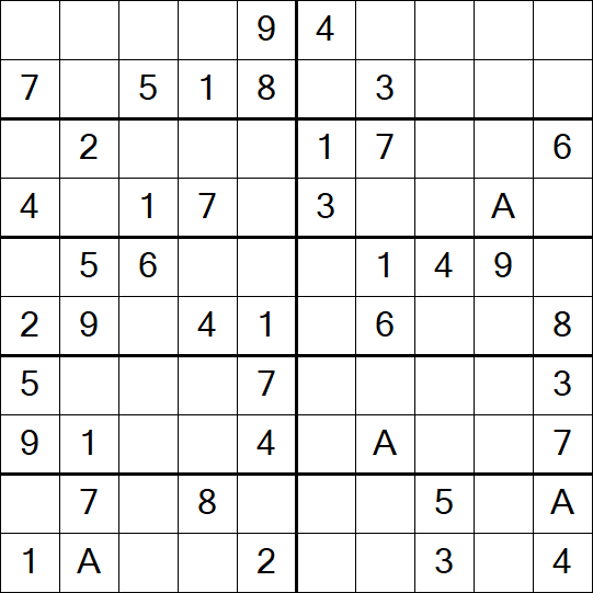 Sudoku 10x10 - Einfach