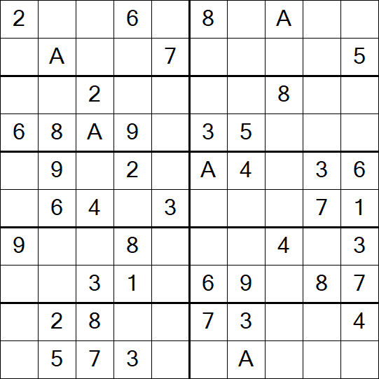 Sudoku 10x10 - Einfach