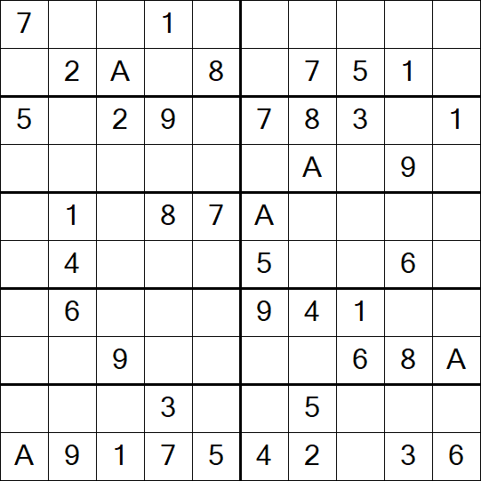 Sudoku 10x10 - Einfach