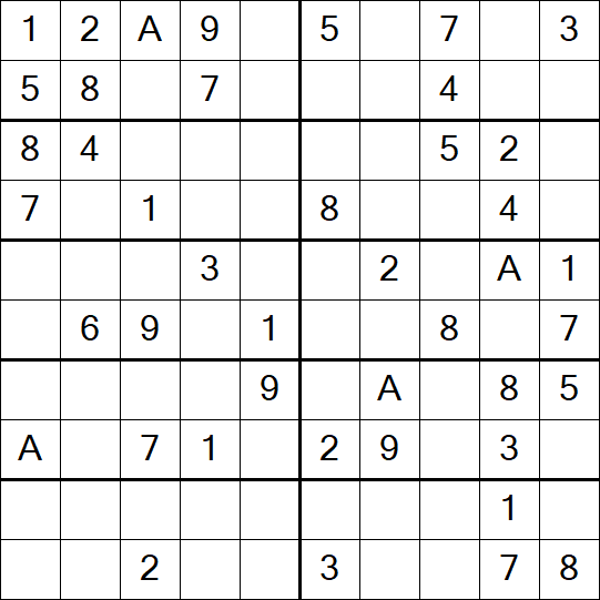 Sudoku 10x10 - Einfach