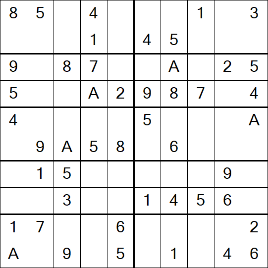 Sudoku 10x10 - Einfach
