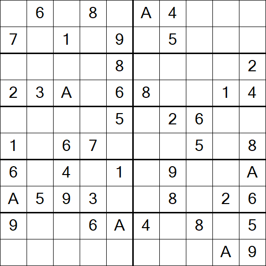 Sudoku 10x10 - Einfach