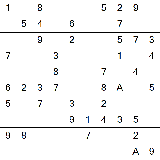 Sudoku 10x10 - Einfach