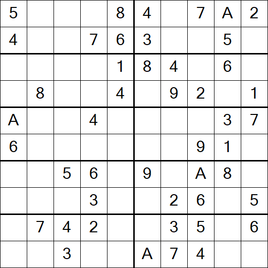 Sudoku 10x10 - Einfach
