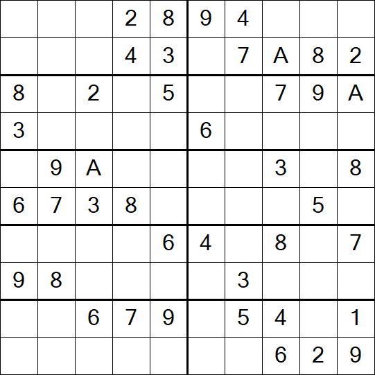 Sudoku 10x10 - Einfach