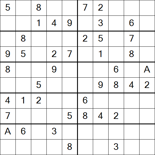 Sudoku 10x10 - Einfach