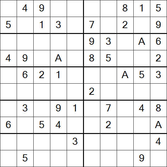 Sudoku 10x10 - Einfach