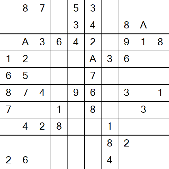 Sudoku 10x10 - Einfach