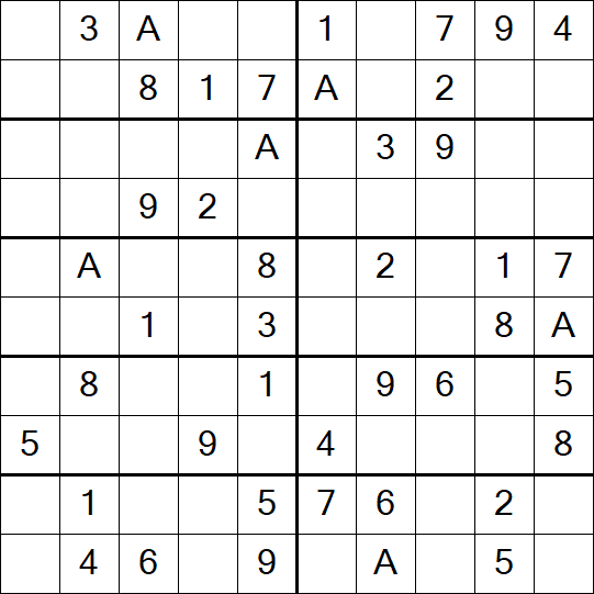 Sudoku 10x10 - Einfach