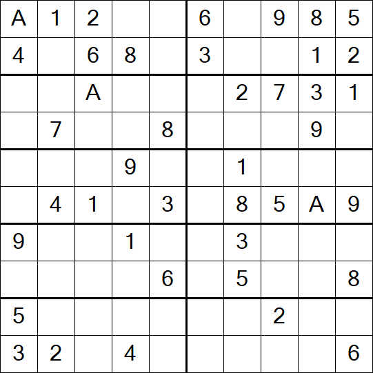 Sudoku 10x10 - Einfach