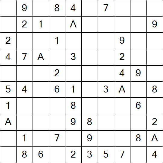 Sudoku 10x10 - Einfach
