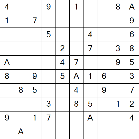 Sudoku 10x10 - Einfach