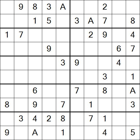 Sudoku 10x10 - Einfach