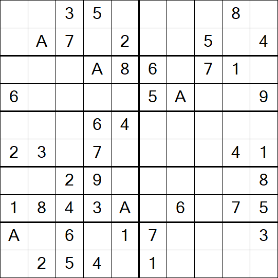 Sudoku 10x10 - Einfach