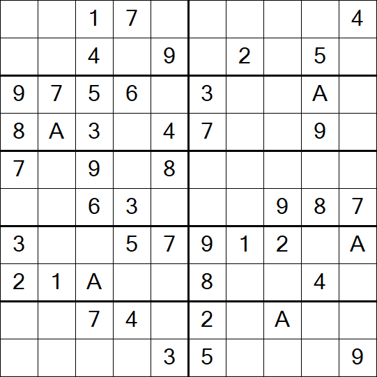 Sudoku 10x10 - Einfach