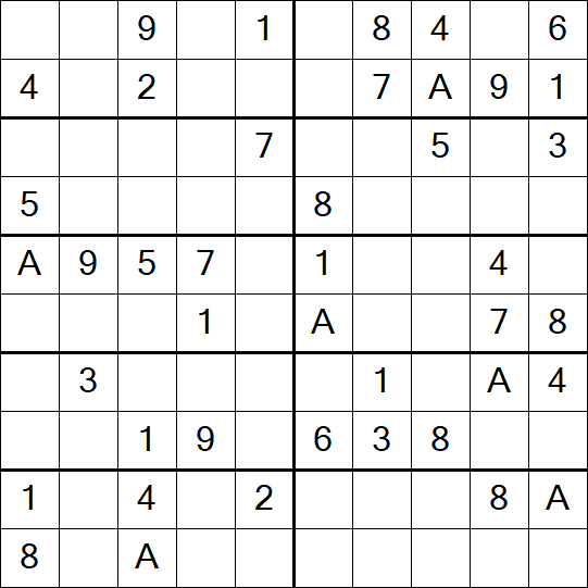 Sudoku 10x10 - Einfach