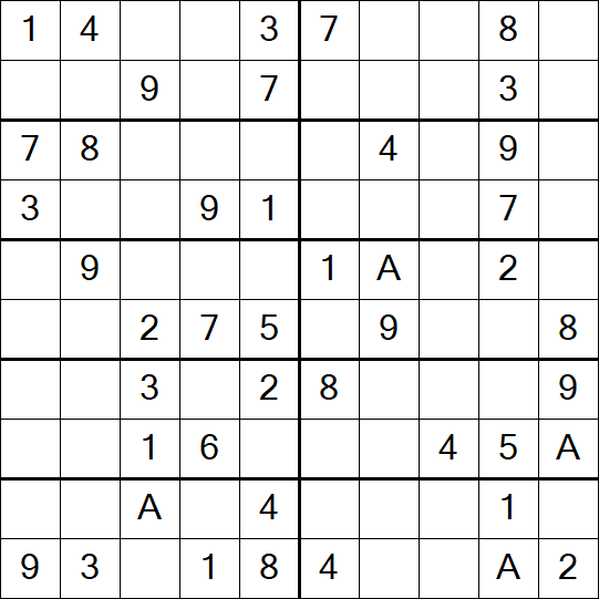 Sudoku 10x10 - Einfach