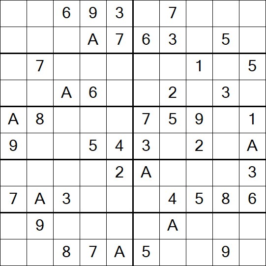 Sudoku 10x10 - Einfach