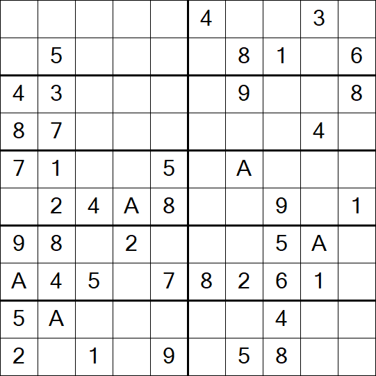 Sudoku 10x10 - Einfach