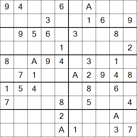 Sudoku 10x10 - Einfach