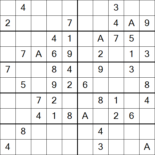 Sudoku 10x10 - Einfach