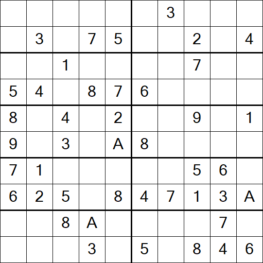Sudoku 10x10 - Einfach
