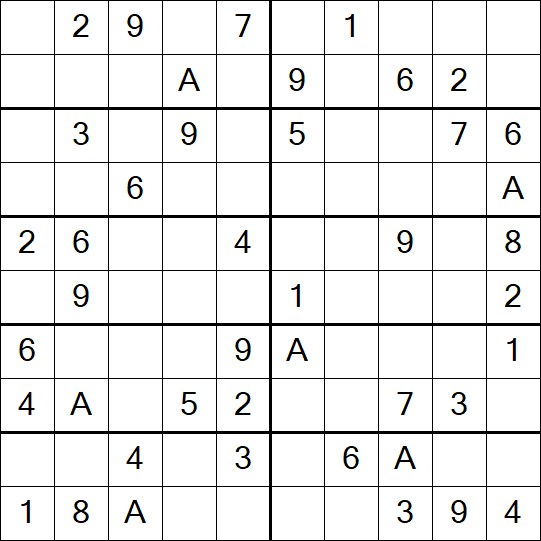 Sudoku 10x10 - Einfach