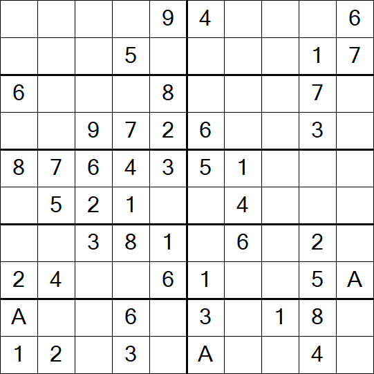 Sudoku 10x10 - Einfach