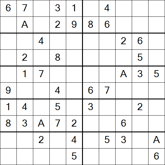 Sudoku 10x10 - Einfach